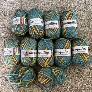 SWTC Tranquility Bamboo & Wool Yarn. Turquoise, Yellow and Deep Gray